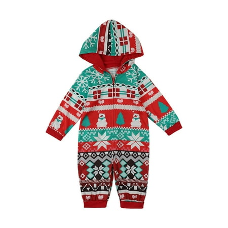 

Munlar Robes For Women Christmas Loungewear For Family Christmas Baby Printed Long Sleeve O-Neck Zipper Xmas Family Matching Jumpsuit Pajamas