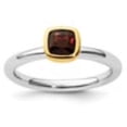 thumbnail image 3 of Auriga Fine Jewelry 925 Sterling Silver w/Gold-plated Garnet Ring for Women Size 10, 3 of 6