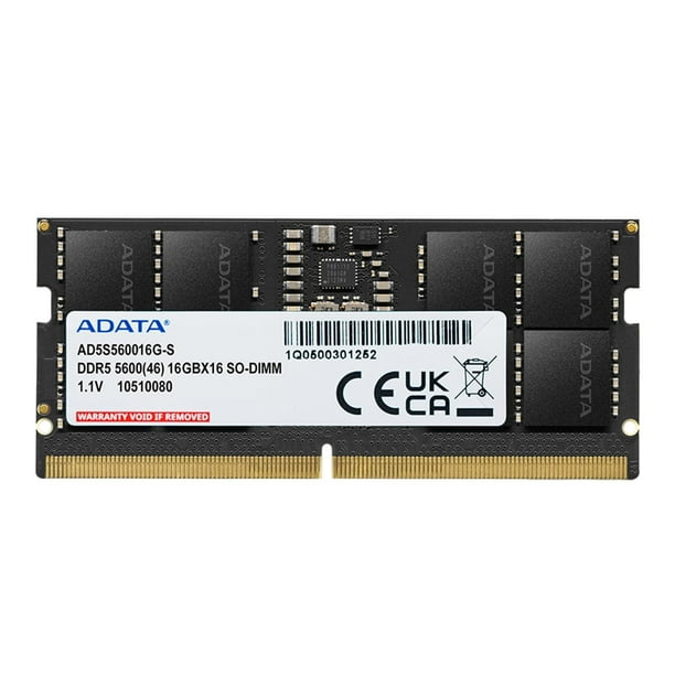 Módulo de memoria RAM ADATA DDR5, 16 GB, 5600 MHz, SODIMM, portátil
