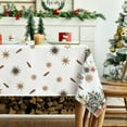 thumbnail image 3 of Christmas Tablecloth 60×84 Inch Rectangular, Christmas Trees Ball Ornaments Washable Table Cover for Party Picnic Dinner Decor, 3 of 6