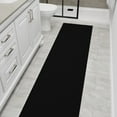 thumbnail image 2 of Ottomanson Extra Long Runner Rug Non-Slip Low Pile Stain Resistant, Solid Black, 1'10.5" x 26', 2 of 13