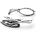 thumbnail image 1 of Krator Flame Rear View Mirrors Chrome Pair w/Adapters Compatible with Harley Davidson Sport Tour Glide FXRT, 1 of 3