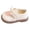 Beige, variant on Little Girls' Soft Sole English Style Heart Bowknot Flats with Patent Leather and Hook and Loop Closure for Spring Summer
