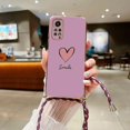 thumbnail image 3 of A Pink Heart Crossbody Lanyard Silicone Phone Case For Xiaomi Redmi Note 11 Pro 10 Pro 10 12 11S 9 10A 10C 9C 9A 9T Cover, 3 of 5