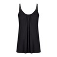 thumbnail image 4 of Women's Vests Loose Fitting Tank Top with Built In Bra Plus Size Sleeveless Camisole Tops Casual Ruched Camis Tshirts Boho Beach Tops Loungewear Solid Vests, 4 of 6