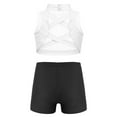 thumbnail image 3 of Alvivi Kids Girls Active Gym Fitness Sportswear Short Tracksuits Gymnastics Dance Outfits Ivory&Black 10, 3 of 7