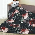 thumbnail image 6 of Pofeuu Watercolor Floral Print Ultra-Soft Micro Fleece Blanket,for Bed Or Sofa,All Season Throw Blankets Flannel Blanket-50"x40", 6 of 7