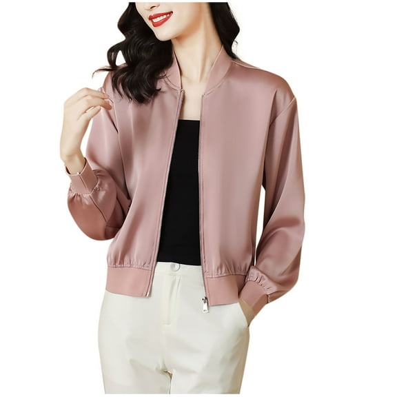 Lightweight Jacket Women Sevevn Women's Jacket Zip Up Coat Long Sleeve Outerwear Casual Lightweight Top