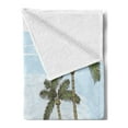 thumbnail image 2 of Graphic Beach Soft Flannel Fleece Blanket, Colorful Summer Sports Sketch of Windsurfing on Waves Exotic Palm Tree Coast, Cozy Plush for Indoor and Outdoor Use, 50" x 70", Multicolor, by Ambesonne, 2 of 5