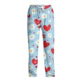 thumbnail image 4 of Fgvctg Valentine's Day Plus Size Pajamas for Men Cute Sleepwear Wide Leg Pajamas Heart Graphic High Waisted Pj Pant Stretch Spring Fall Drawstring Lounge Pants with Pockets Red S, 4 of 6
