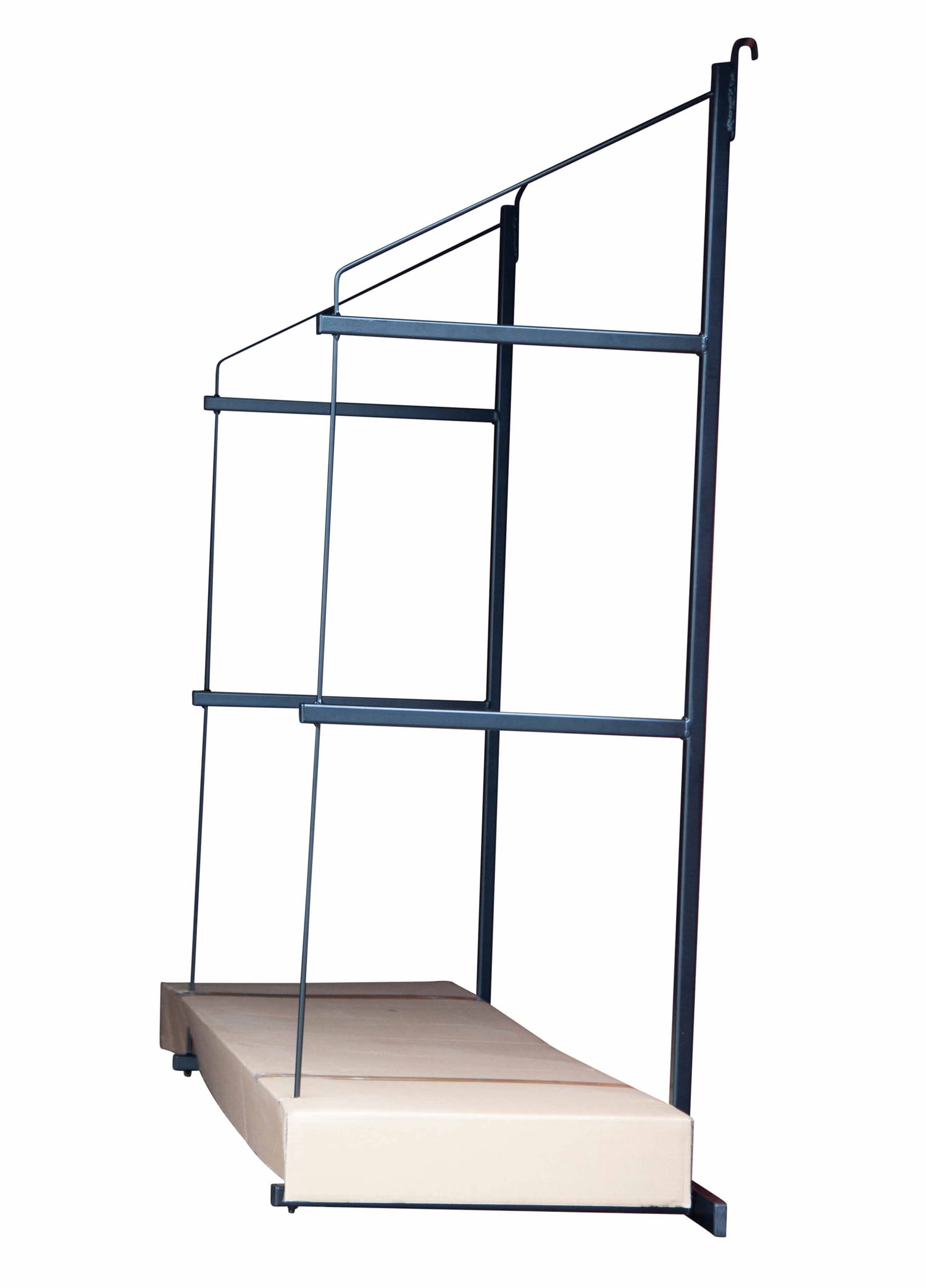 8 Pack of 3 Tier Shipping Container Shelving Bracket with 18"(D) x 60"(H) - Black Powder Coated Steel Shelf Brackets for Heavy Duty Trailer Containers - Easy to Assemble & Remove