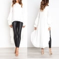 thumbnail image 2 of Fimkaul Women's Button Down Shirts Long Sleeve Casual Tops Pullover Chiffon Shirt Irregular Chiffon Blouse White L, 2 of 7