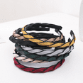 thumbnail image 4 of Diademas trenzadas con dientes para mujer, aro para el pelo, banda para la cabeza negra, diademas trenzadas con borde negro de dos tonos, 4 of 5