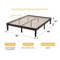 thumbnail image 3 of Queen Size Wood Platform Bed Frame, No Box Spring Needed, Solid Pine Wood Queen Platform Bed Frame, Japanese Queen Bed Frame - Espresso, 3 of 10
