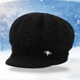 thumbnail image 2 of Stylish Knitted Cap With Star Rhinestone - Autumn Winter Warm Fuzzy Hat, Soft Knit for Outdoor Activities Daily Commute, Elegant Accessory for Cold Weather Walks,Size:One Size, 2 of 5