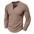 thumbnail image 2 of Zedker Mens Henley Shirts Long Sleeve Casual Button T-Shirt Classic Basic Cotton Lightweight Stylish Pullover Tees, 2 of 9