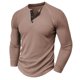 thumbnail image 1 of pstuiky Camisas de manga larga abrigadas para hombre, Camisa informal de manga larga con cuello redondo y botones de color liso para hombre Tops casuales para hombres xl, 1 of 8
