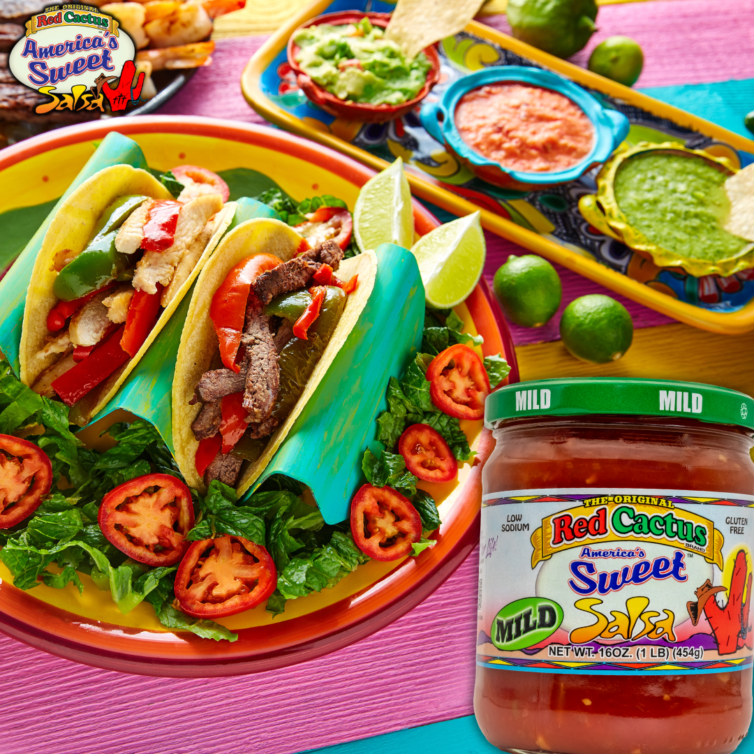 (2 pack) Red Cactus America’s Sweet Salsa, Mild, 16 oz - Sweet Mild Salsa for Dipping, Tacos, and Nachos