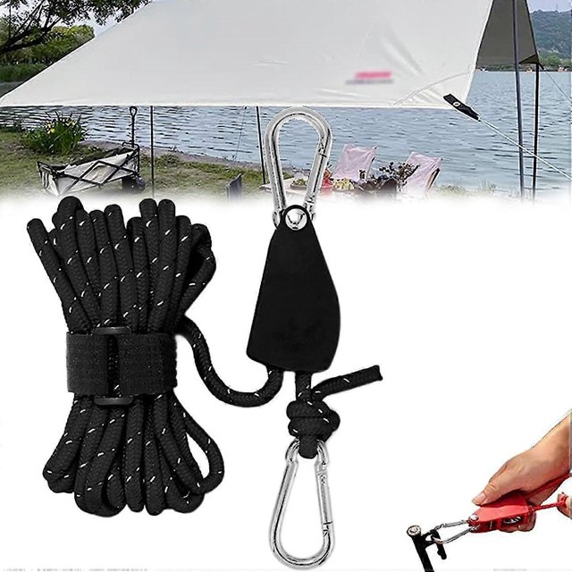 2023 Portable Adjustable Fix Camping Rope, 4m Windproof Rope For Adjusting The Pulley, Tent High Strength Fast Release Pulley Camping Rope