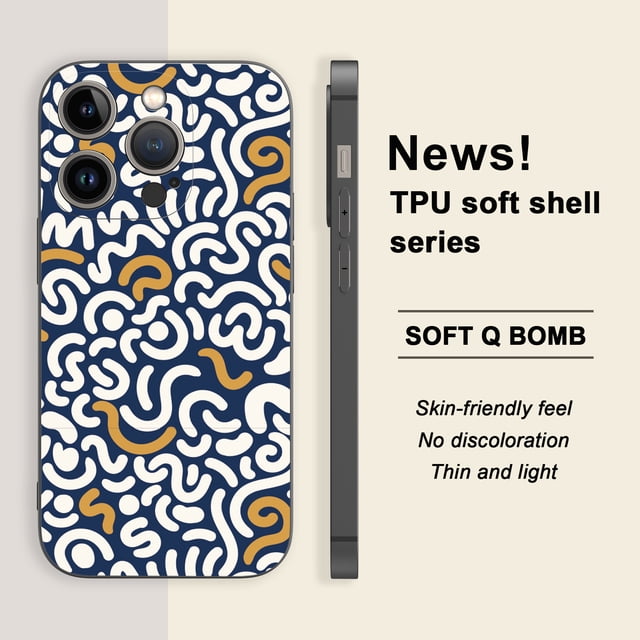 Destaca entre la multitud: funda de teléfono plateada mate de doble capa con estampado de dibujos animados extravagantes para iPhone 15 Pro Max 14 13 12 Pro 11