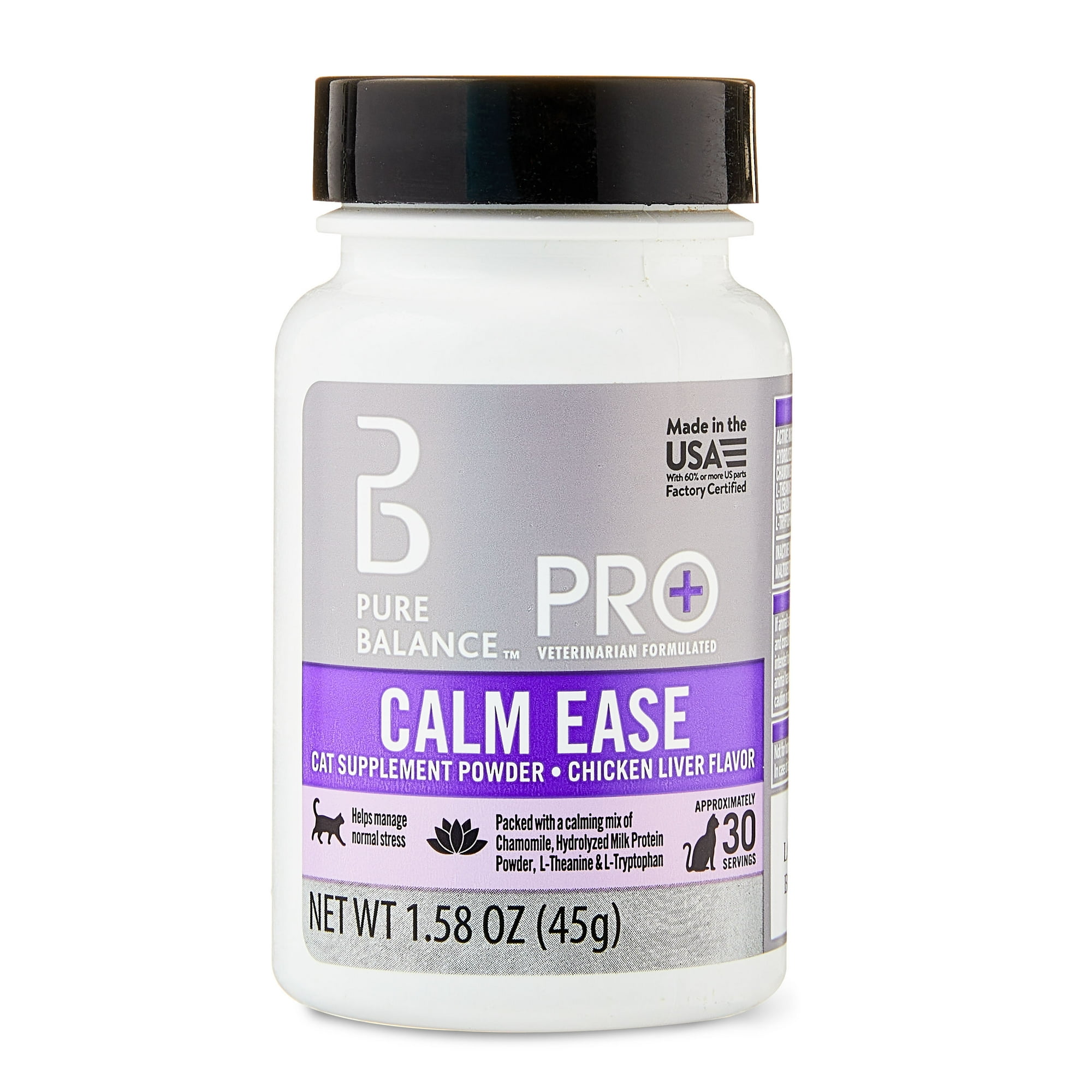 Pure Balance Pro+ Calm Ease for Cats, Chicken Liver Flavor, 30 Servings