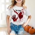 thumbnail image 2 of CAUYDY Toddler Boy Girls Halloween Shirt Pumpkin Ghost Tops Kids Outfits Short Sleeve Tshirt(A01-Brick Red,10-11 Y), 2 of 5