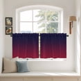 thumbnail image 3 of Black Red Ombre Tier Curtains, Modern Abstract Art Aesthetics Light Filtering Kitchen Curtains, 2Pcs Rod Pocket Half Window Treatments Panels for Sink Cafe Cabinet Camper 27.5x24 Inches, 3 of 9