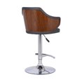 thumbnail image 4 of Armen Living Aaron 32,5" H Tabouret de Bar Réglable en Similicuir en Chrome et Gris, 4 of 5