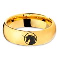 thumbnail image 2 of Tungsten Legendary Mythical Unicorn Band Ring 7mm Men Women Comfort Fit 18k Yellow Gold Dome Polished, 2 of 4