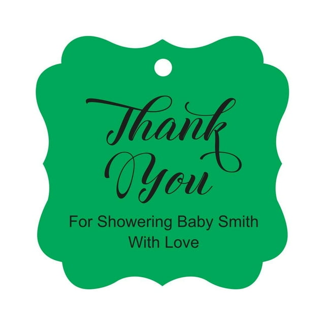 Darling Souvenir Baby Shower Merci Faveur Tags Cadeau Suspendu Personnalisé Tags-Vert-50 Tags