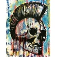 thumbnail image 2 of Dean Russo Collection 20x24 Black Ornate Wood Framed with Double Matting Museum Art Print Titled - Punk Skull, 2 of 4