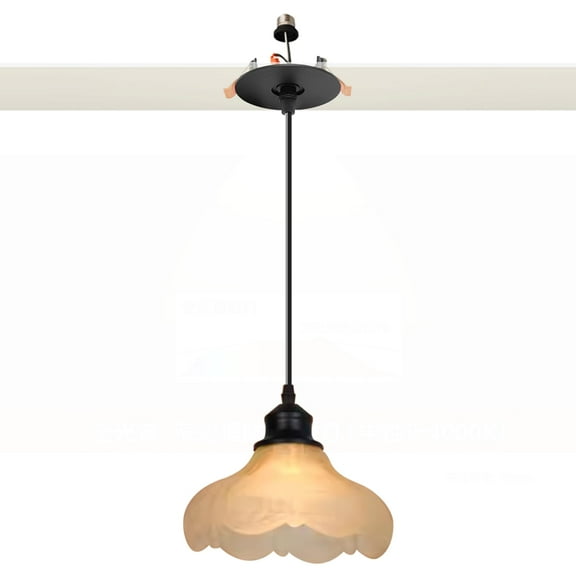 Kiven Can Lights Retrofit Recessed Lighting with E26 Power Outlet Adapter, 4/5 Inch Replacement Conversion Kit, 1 Pack Frosted Glass Pendant Lighting Fixture for Hallway Kitchen TB3504BN