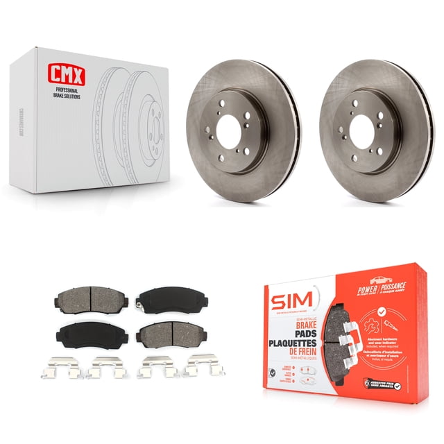 Transit Auto Front Disc Brake Rotors and Semi-Metallic Pads Kit for Car 2005-2010 Honda Odyssey K8S-100441