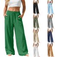 thumbnail image 1 of Plus Size Pants Women Stretchy Wide Leg Pants for Women Casual Business Plus Size Trousers, 1 of 9