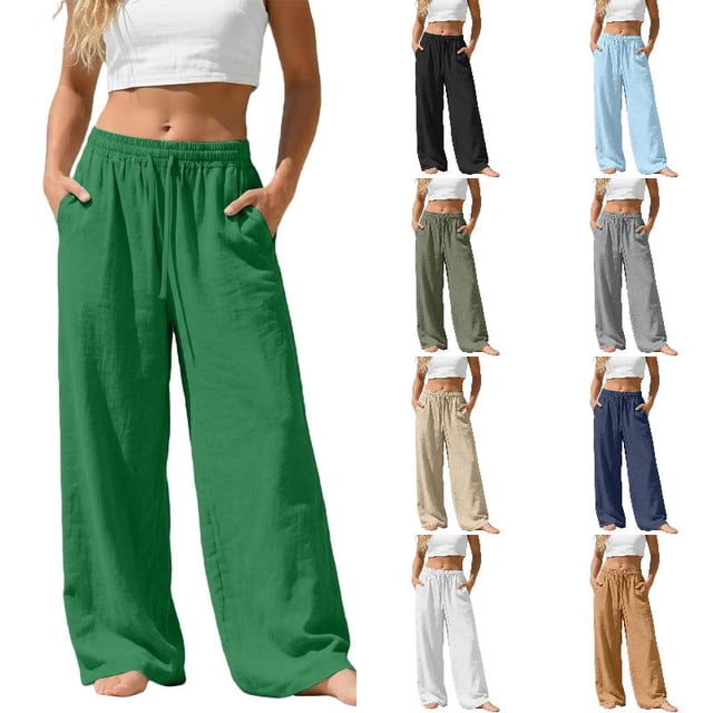 Plus Size Pants Women Stretchy Wide Leg Pants for Women Casual Business Plus Size Trousers