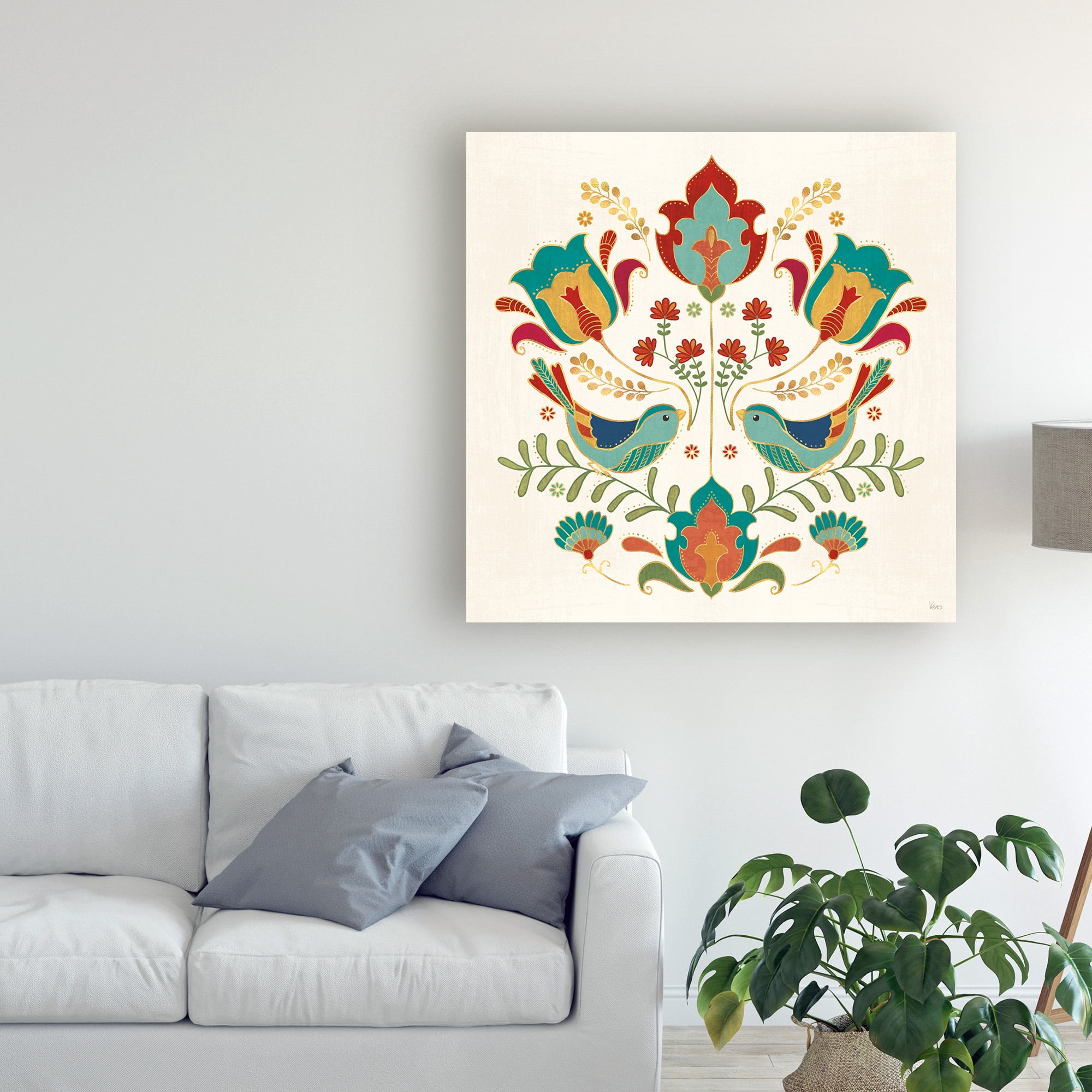 Trademark Fine Art 'Folk Floral 3' Canvas Art by Veronique Charron