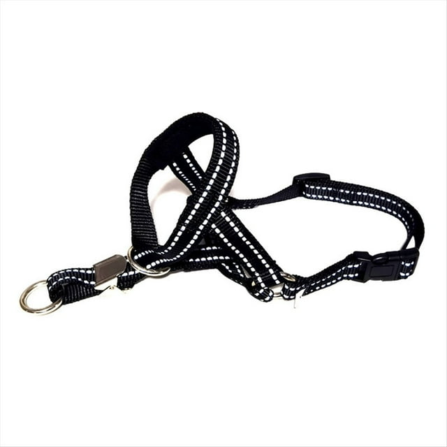 Bozales para la Boca del Perro Collar Antiladridos para Perros Herramienta de Entrenamiento para Perros Transpirable Juego de Bozales de Nailon con Tiras Reflectantes, M-Negro