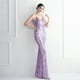 thumbnail image 4 of DEERVEADO-vestido de noche de sirena de Color lavanda, vestido largo elegante de fiesta para mujer, vestido Formal Sexy con lentejuelas y cuello en V, vestidos de noche, 4 of 5
