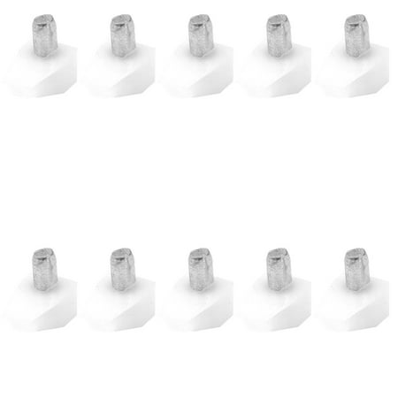The Glass Cupboard Unique Bargains 10 Pcs 5mm Pin White Plastic Shelf Glass Cupboard Support Studs Peg ()