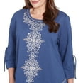 thumbnail image 4 of Alfred Dunner Womens Plus-Size Embroidery Centered Tie Sleeve Top, 4 of 4