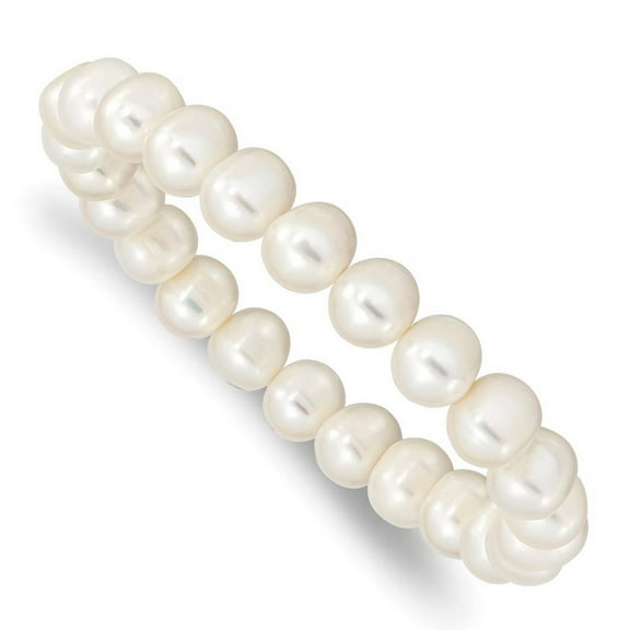 8 8.5mm Freshwater Cultured White Stretch Bracelet - Stretch Bracelet for Women