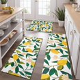 thumbnail image 2 of Yellow Lemon Fruit Flowers White Pattern Kitchen Rugs Sets Of 3,Kitchen Runner Rugs Non Skid Washable,Decorative Kitchen Floor Mats for Kitchen,Sink,Laundry,17"x30"+ 17"x47" + 17"x59", 2 of 6