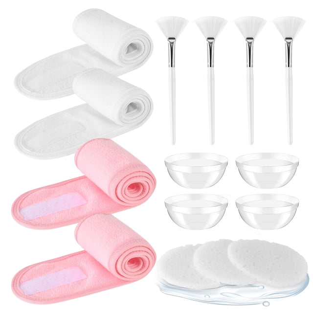 Set de 15 esponjas estéticas y 4 cepillos faciales para esthetician Supplies