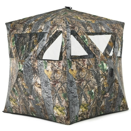 ZOPan 3 Person Portable Hunting Blind Pop-Up Ground Blind w/Tie-downs & Carrying Bag