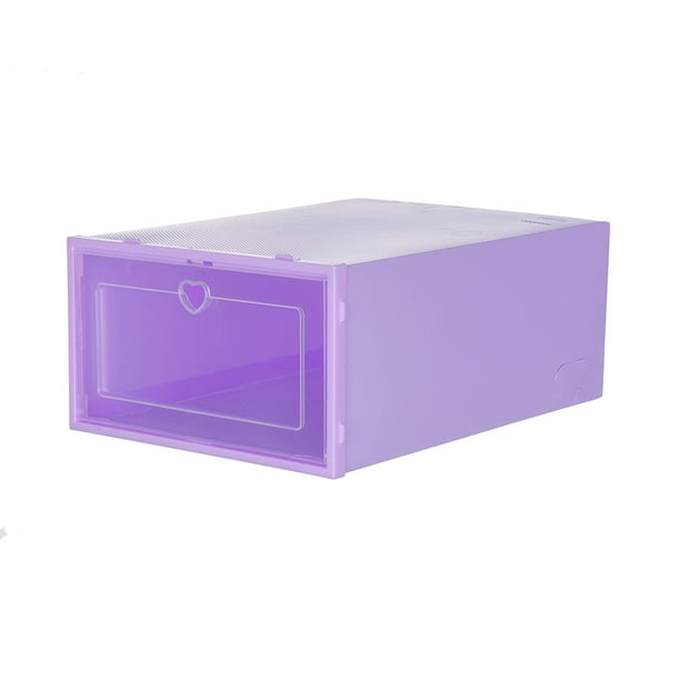 Caja de almacenamiento de zapatos transparente plegable, organizador de zapatos apilable de plástico, 1 ud.