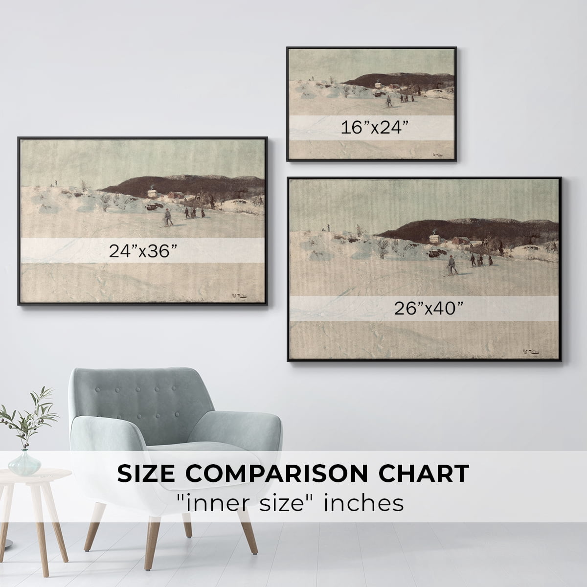 Vintage Landscape-CCLXXVI By Wexford Home Framed in Black Wood Gallery Wrapped Canvas 25 in. x 37 in.