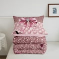 thumbnail image 5 of Erosebridal Pink Bowknot High Heels Bedding Twin Comforter Set,Dreamy Princess Down Comforter,Breathable Reversible Bedding Sets Twin with Comforter,Bling Room Decorative,3pcs, 5 of 8