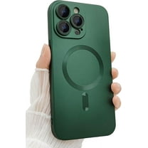 Magnetic Case for iPhone 12 Pro Max Phone Case for Women, [Adaptation with Magsafe] Matte Luxury Soft Metallic Luster Design for iPhone 12 Pro Max 6.7'' with Camera Protector-Green