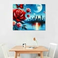 thumbnail image 2 of EastSmooth Red Rose Wall Art Paintings Flower Prints Pictures Wall Decor Blue Butterfly and Red Roses  Modern Flowers Canvas Painting Artwork for Living Room Bathroom Bedroom Home Decorations, 2 of 6