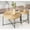 Oak Natural Wood + Antique White, variant on Distinctive Ring - Patterned Tabletop | Works Well in Multiple Settings | Adds Rustic Flair to Your Interior